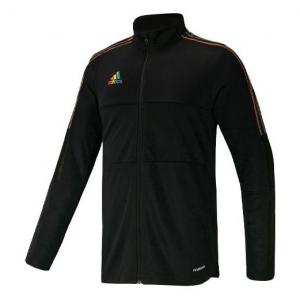 Куртка soccer/football training sports stripe stand collar jacket black Adidas, черный