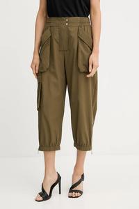 Хлопковые брюки Pinko, зеленый