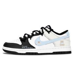 Dunk Black White, Warm Bear устойчивые к истиранию низкие кроссовки для скейтбординга Unisex Nike, синий