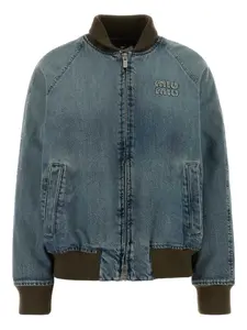 Джинсовая бомбер-куртка Miu Miu, синий