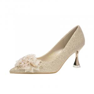 Женские туфли на тонком каблуке, цвет шампанского BINGO DUCK, Champagne