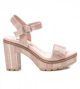 Женские босоножки на каблуке и платформе телесного цвета Xti, цвет nude