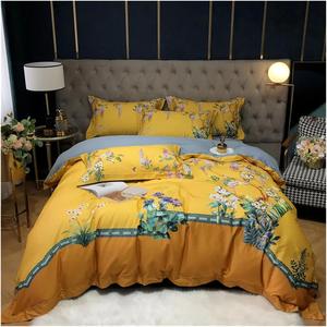 YUSIWOAL Комплект постельного белья для печати 500TC хлопок лен