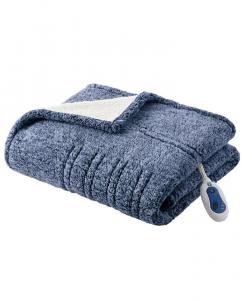 Плед с подогревом из мраморного шерпа Sleep Philosophy, 50 x 60 дюймов True North by Sleep Philosophy, синий