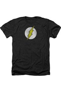 Футболка / футболка с логотипом Flash Flash DC Comics для взрослых Heather Gildan, черный