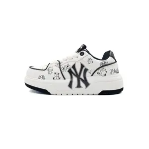 MLB Кроссовки для скейтбординга Chunky Liner Classic Graffiti Abrasion Resistant низкие унисекс white