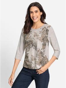 Рубашка с круглым вырезом с принтом цвета слоновой кости и бежевого цвета WITT WEIDEN