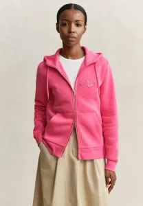 Толстовка на молнии с тональным рисунком в виде щита Gant, Bright Fuschia