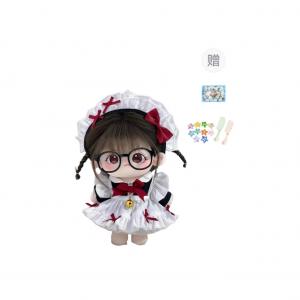 Стильное платье для куклы из хлопка с съемным нарядом, плюшевая кукла высотой 20 см BANLI