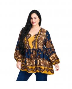 Женская крестьянская блузка Cara Blouson AVENUE, Navy border