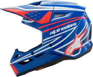 Детский шлем Alpinestars SM3 Deegan, стандарт ECE06/DOT, Blue/Red/White/Black Glossy