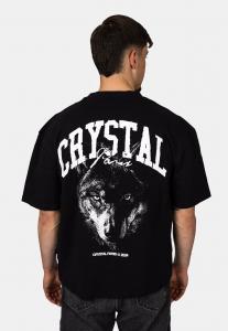 Футболка с принтом CRYSTAL PARIS, черный