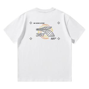 361° Футболка Unisex White Crew Neck Moderate Straight Fit