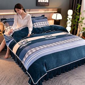 Fuanna Комплект постельного белья из 4 предметов (пододеяльник, простыня 24 см), 1.8 м, 200х230 см, цвет RY-Hetang Moonlight, вельвет