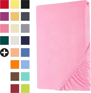 Простыня на резинке из джерси, 100% хлопок, 200 х 200 см, цвет античная роза Celesta