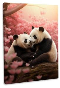 Картина на холсте Hustling Sharks Panda Love, красный