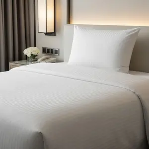 Постельное белье для гостиниц, 100% хлопок, дамасская полоска 10 мм, белый постельный комплект, наволочка, размер: 50х60 см Timex-Pol