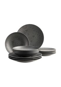 Сервиз обеденный керамический Трад. Плитка MäSer, черный