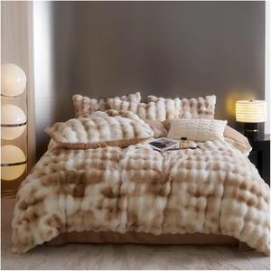 KYTGFH Комплект постельного белья из искусственного меха с зимним одеялом и покрывалом