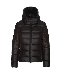 Стеганая куртка с капюшоном и логотипом. Save The Duck, черный