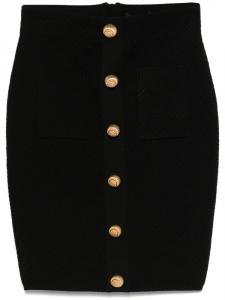 Balmain юбка мини с декоративными пуговицами, черный