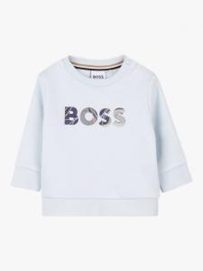 Детский свитшот с логотипом из хлопковой смеси HUGO BOSS, Pale Blue