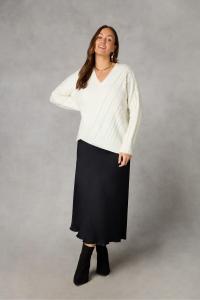 Черная юбка с косым кроем Curve Petite Live Unlimited, черный