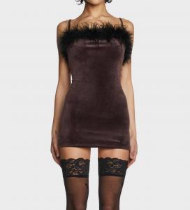 Мини-платье Drama Queen коричневого цвета Pretty Garbage