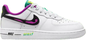 Кроссовки Nike Force 1 LV8 PS 'Just Do It! - White Vivid Purple', белый