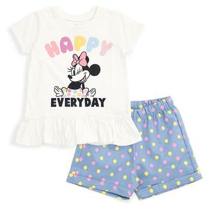 Футболка Disney Minnie Mouse и шорты из шамбре Imagikids, White