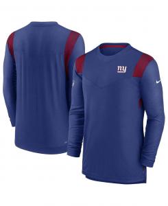 Мужская футболка с длинным рукавом royal new york giants sideline в тон с логотипом performance player Nike