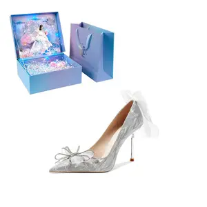 WUGUNIANG Тонкие туфли на высоком каблуке для женщин Silver