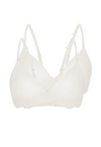 Мягкий бюстгальтер со вставкой из классического кружева 2 шт. в упаковке Sassa, цвет pearl