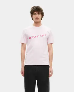 Мужская футболка What is с фуксиевой и белой шелкографией The Kooples, розовый