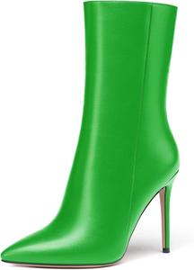 Женские ботильоны WAYDERNS с острым носком, на молнии, узкий силуэт, матовые, на шпильке, 4 дюйма, Green