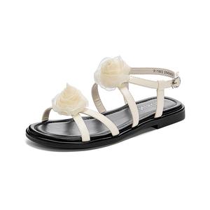 Сандалии женские с одним ремешком 1,7 см цвета экрю JOSINY, Ecru (Heel Height 1.7Cm)