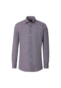 Рубашка с принтом в деловом стиле облегающая фигуру Venti, синий