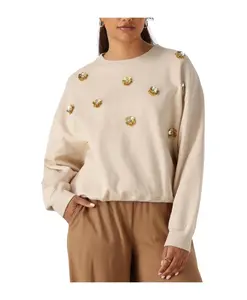 Пуловер Беатрис с цветком Nukus, бежевый