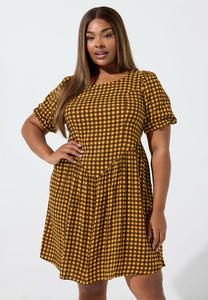 Платье Yours Clothing CHECK, Brown/Ochre