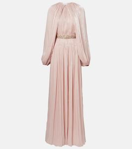 Платье Jazmin из жоржета с ламе Costarellos, Nude Pink 967