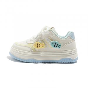 BEIER Женские низкие скейтбордские кеды бежево-голубые, кожаный верх, аксессуары А, цвет Beige Blue, Leather Upper, Accessories A