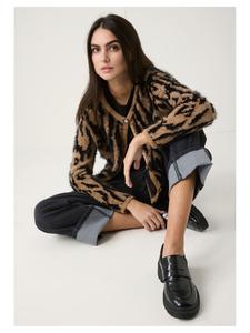 пушистый кардиган с анималистичным принтом, крупная леопардовая вязка More & More