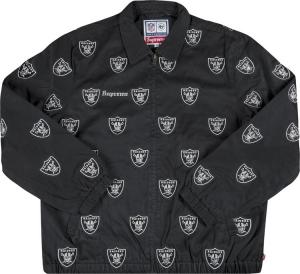 Куртка Supreme x NFL Raiders '47 Embroidered Harrington Jacket 'Black', черный