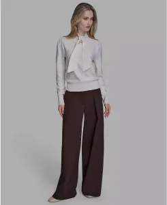 Женский свитер с воротником на пуговицах Bcbg, белый