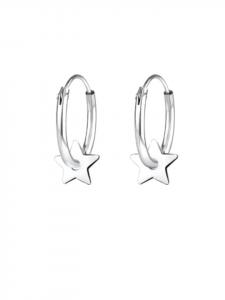 Alexander York Серьги-подвески в виде звезд из серебра 925 пробы, комплект из двух штук в серебре