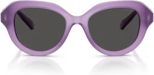 Женские солнцезащитные очки Swarovski SK6037F с низкой переносицей и круглой оправой, Milky Lilac/Dark Grey
