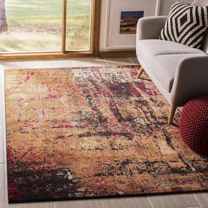 Ковер SAFAVIEH, 155 x 232 см, Monaco Collection, Multi, современный абстрактный дизайн, не линяет и прост в уходе, идеален для помещений с высокой проходимостью в гостиной, спальне (MNC221F)