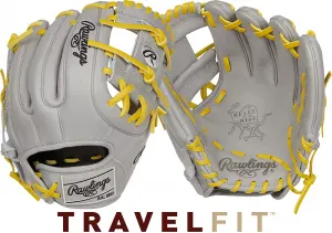 Перчатки серии Rawlings Heart of the Hide R2G ContoUR Fit 11,5 дюймов, 2025 г, серый/желтый