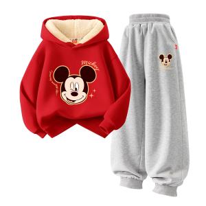 Детская повседневная спортивная одежда Disney, [thickened and fleece-lined]dich star красный+dich celebration k серый