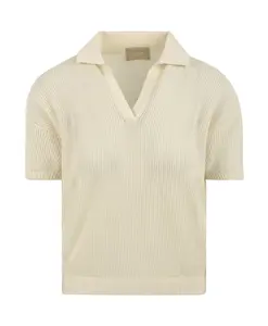 Белая рубашка поло, повседневный стиль Drumohr, бежевый